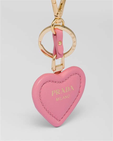 prada heart fur keyring pink and red|Geranium Pink Nappa Leather Key Ring .